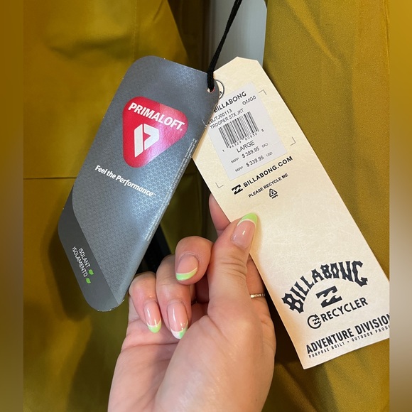 Billabong Jackets & Coats Mustard Yellow Billabong Ski Jacket Adiv